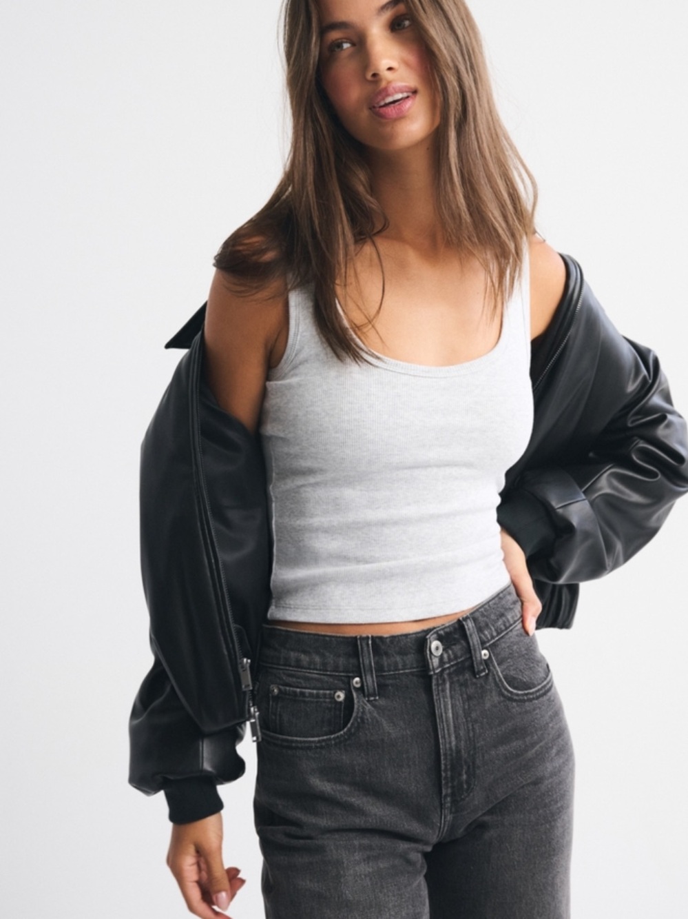 Abercrombie bra-free ribbed tank